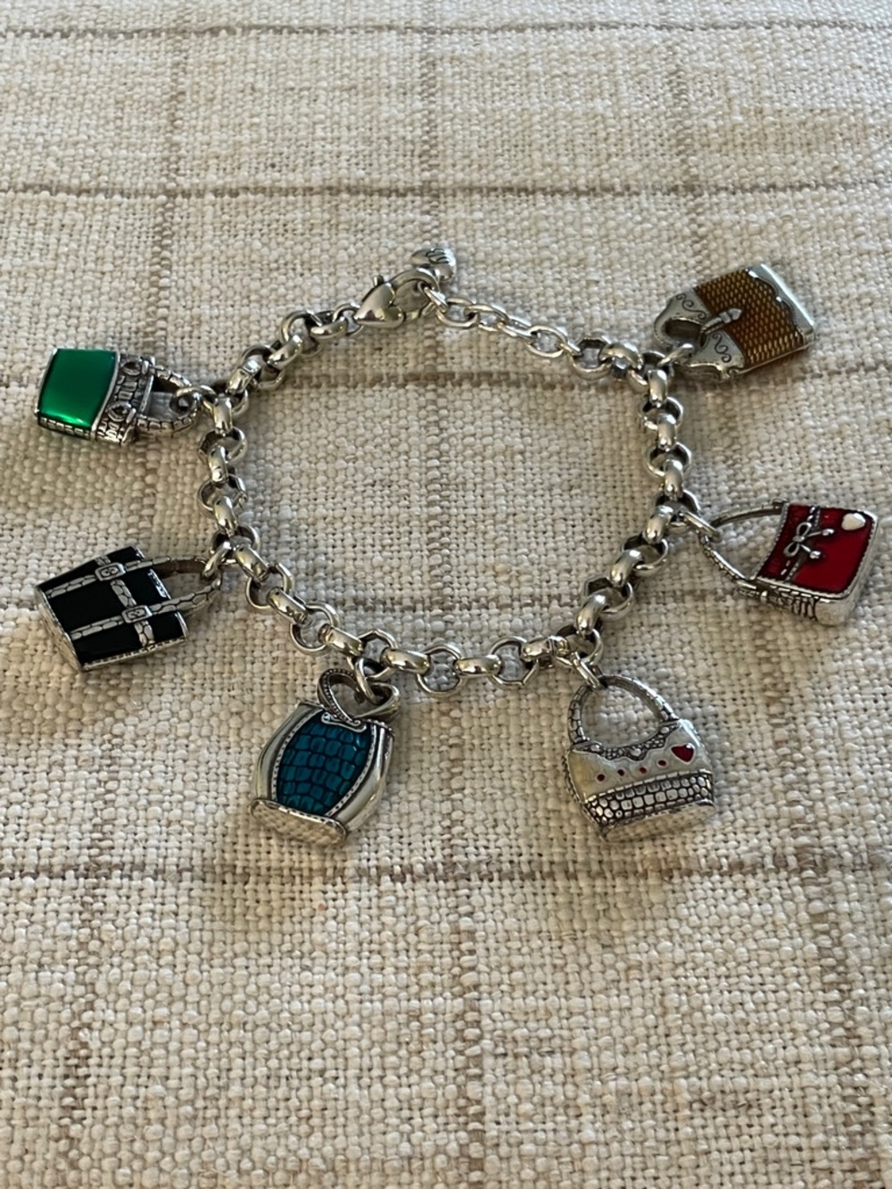 Brighton Enamel Handbag Charm Bracelet - Picture 2 of 13